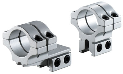 BKL-278S 1" Long Double Strap Offset Dovetail Rings Silver