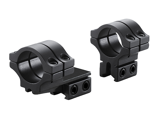 BKL-278MB 1" Long Double Strap Offset Dovetail Rings Matte Black