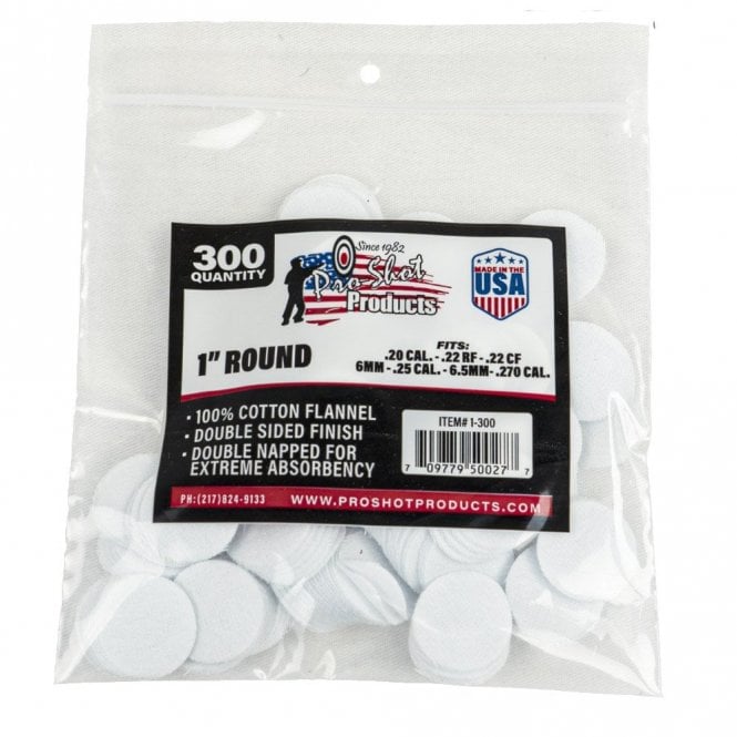 Pro-Shot 1"(300CT) Round Cotton Patches